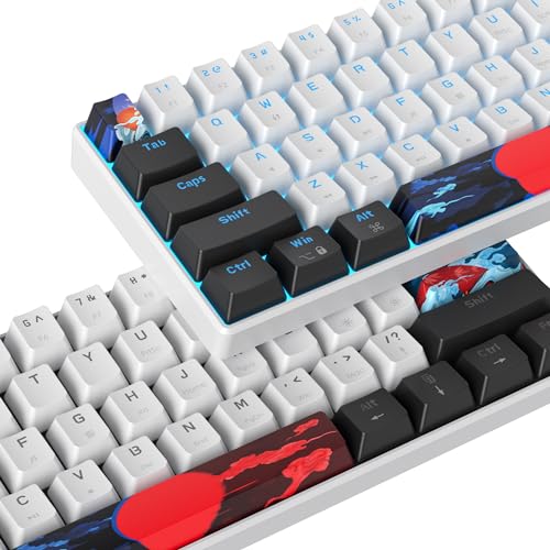 Image of 60 Percent Gaming Keyboard 61 Keys Mechanical Keyboard Ultra Compact Wird Keyboard LED Backlit with Red Switch for PC Laptop Gamer(61 White)