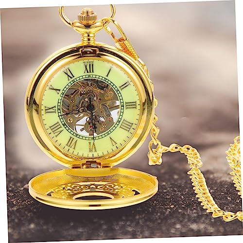UKCOCO Relógio De Bolso Mecânico Relógio De Bolso Digital Dourado Steampunk Relógio Mecânico Retrô C
