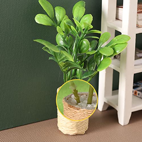 DIY Puppenhaus Pflanze Realistische Sammlerstück Kunststoff Dekorative Miniatur Pflanztöpfe für 1/12 Puppenhaus A – Bild 6