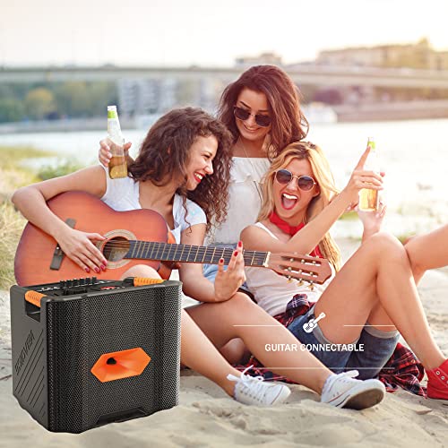 Zdwcyl Outdoor Speaker With Microphone,Karaoke Machine,Party Speaker(Can Be Connected To Guitar),Big Speaker,P.m.p.o 600W,Battery 50 Hours Playtime,Bluetooth/Fm Radio/Instrument Input Interface #TOP4