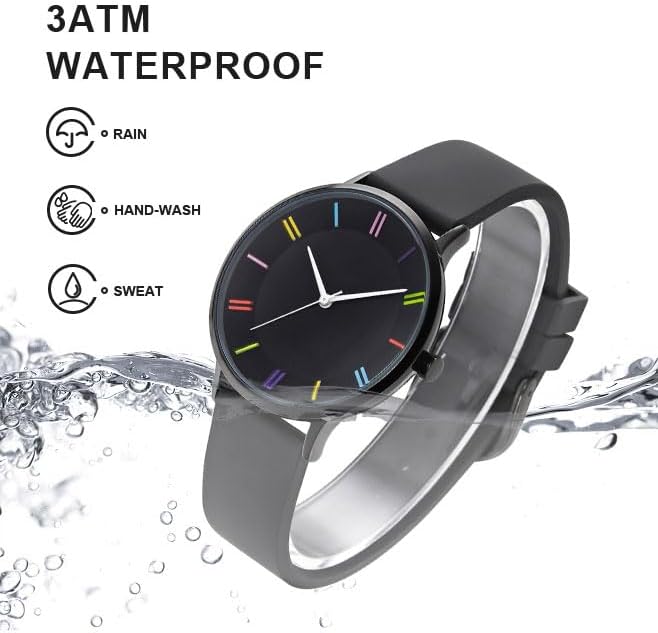 Bisley 38mm Watch for Women Metal Watch Case (Ceramic Oil Finish) Silicone Strap 3 ATM Easy Reader Wrist Watch for Ladies - Image 6