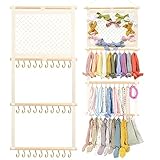 POVETIRE Headband Holder Hair Bows Organizer for Girls,Baby Headbands Hair Accessories Organizer Storage Wall Hanging Decor for Nursery Toddler Girls Room