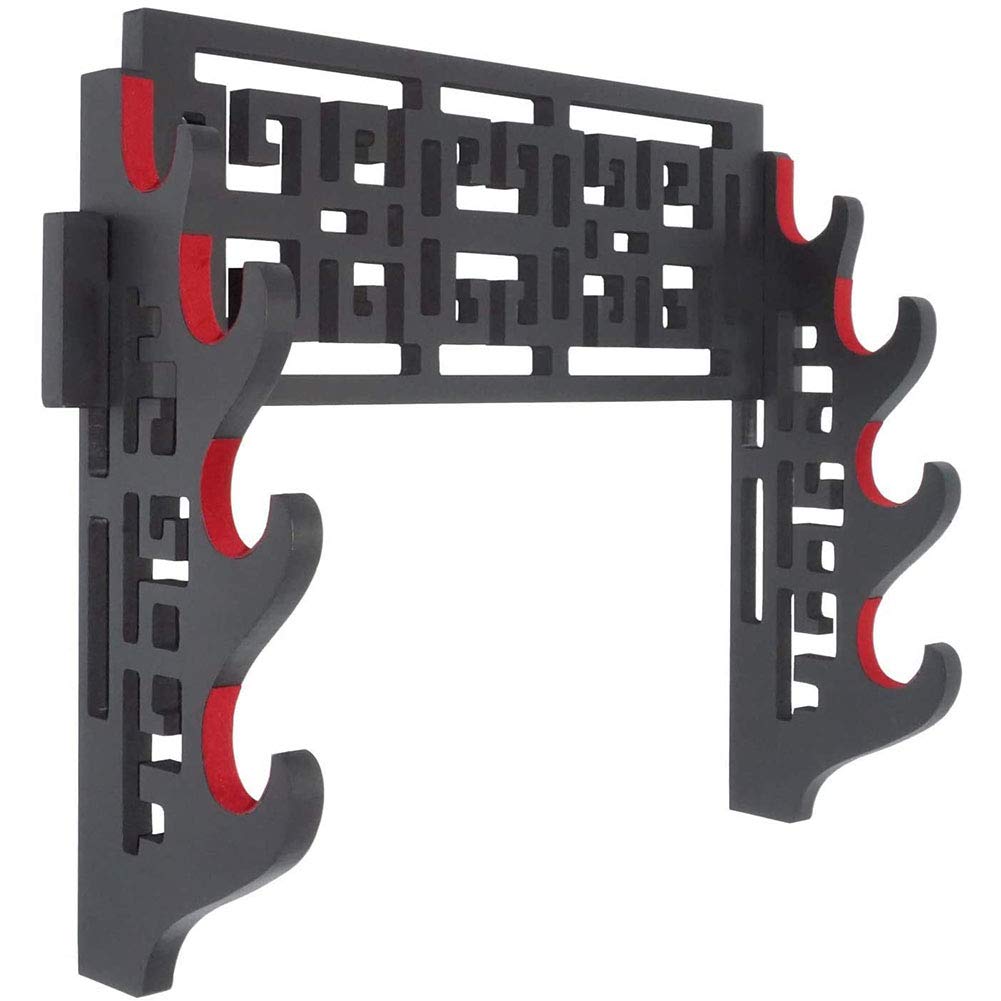 Z-Fiber Supporto per Spada Supporto da Parete in Velluto Imbottito Katana Supporto Samurai Porta Spada espositore Dragon Grucci,4 Tier