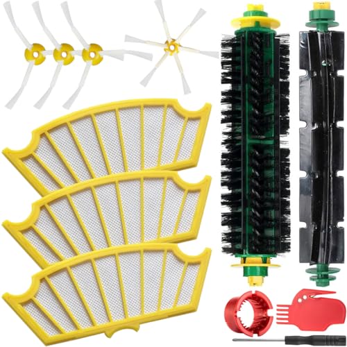EATBALE Pezzi di Ricambio per Roomba 500 Serie 505 535 555 560 561 562 564 570 571 575 Robot Aspirapolvere Spazzola Principale Spazzola Laterale Filtro Hepa in Gomma Kit Accessori