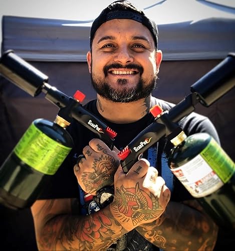 POWERFUL SearPro Charcoal Torch Lighter - Cooking Gadgets - Sous Vide - Cooking Torch - Culinary Kitchen Torch - Flamethrower Meater Gun Lighter - Chef Blow Torch - BBQ Propane Torch Tank Not Included