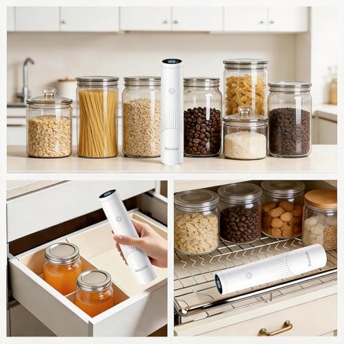 Ozvulop Smart Vacuum Sealer for Food with LED Display (Vacuum Sealer Machine + 20 Reusable Bags), 80kPa Strong Suction Handheld Vacuum Sealer Machine Portable Seal Meal Saver for Meal Prep(White) - image 7