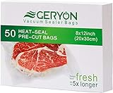 50 bolsas de envasado al vacío de 20 x 30 cm, sin BPA Sous Vide bolsas para sellador al vacío y soldadores de láminas