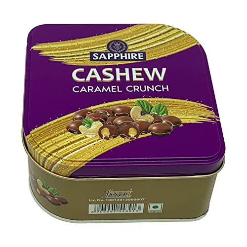 Image of Sapphire Chocolate Coated Cashew Caramel Crunch Nuts, 90 g | Mouth Melting Milk Chocolate With Nutritious and Nutty Crunch