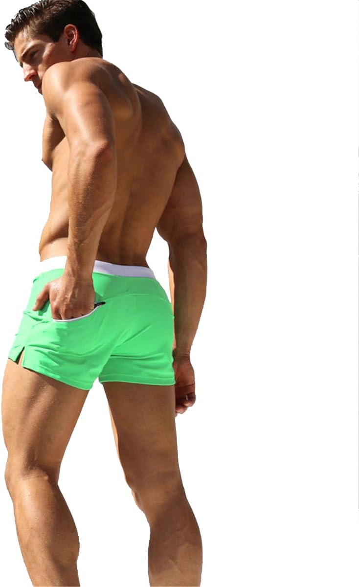 TONLEN Mens Swimwear Short Swim Trunks with Zipper Pocket - Image 3