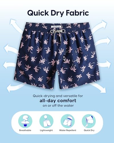 Image of maamgic Mens Swim Trunks 5 Inch with Mesh Lining, Quick Dry Mens Bathing Suit, Swim Shorts for Swimming and Beach