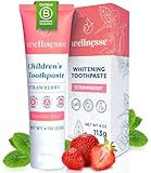 Wellnesse Kids Hydroxyapatite Toothpaste with Xylitol - Fluoride Free Toddler & Kid's Natural Toothpaste, Freshens Breath, Sensory-Friendly Oral...