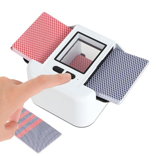 ONTILT M1 Automatic Card Shuffler White with Smart Sensor, Compact Lightweight Design, Rechargeable Battery, Quiet Electric Shuffling Machine for Bridge and Rummy 2024