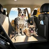 ROUWINNE Hard Bottom Dog Car Seat Cover for Back Seat, PU Leather Extender