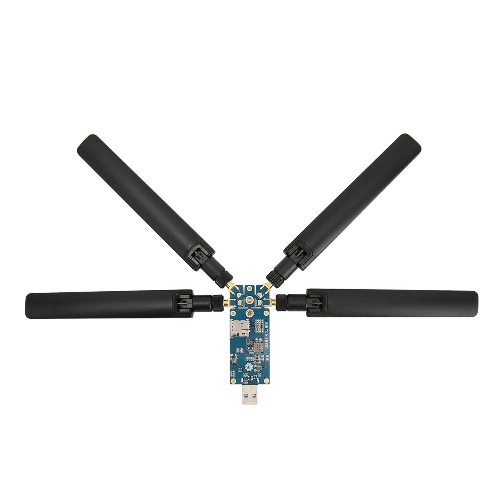 Carte WiFi DONGLE 5G USB3.1 vers M.2 Key B, Carte en Alliage D'aluminium avec 4 Antennes, Indicateur d'alimentation pour Module 5G, Installation et Utilisation Faciles