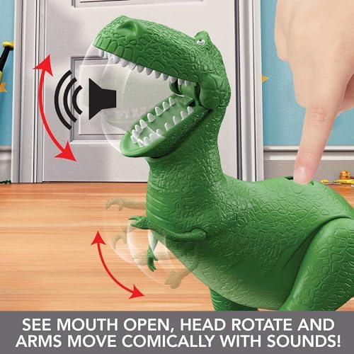 Roarin' Laughs Rex with mouth wide open showing interactive talking feature
