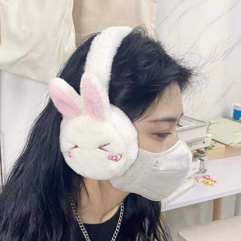 Tvoip Cute Rabbit Winter Ear Muffs Women Warm Earmuffs Girls Ear Warmer Soft Plush Outdoor Plush Adjustable Ear Cover - Image 7