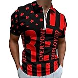 R.E.D Remember Everyone Deployed Red Friday Men's Zippered Polo Shirt Casual Short Sleeve T Shirts Classic Fit Tee Top