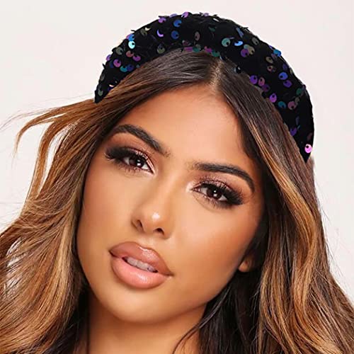 Roncidy Sequins Headband Glitter Hair Hoops Elastic Hair Bands Fashion Hair Accessories For Women And Girls #TOP3