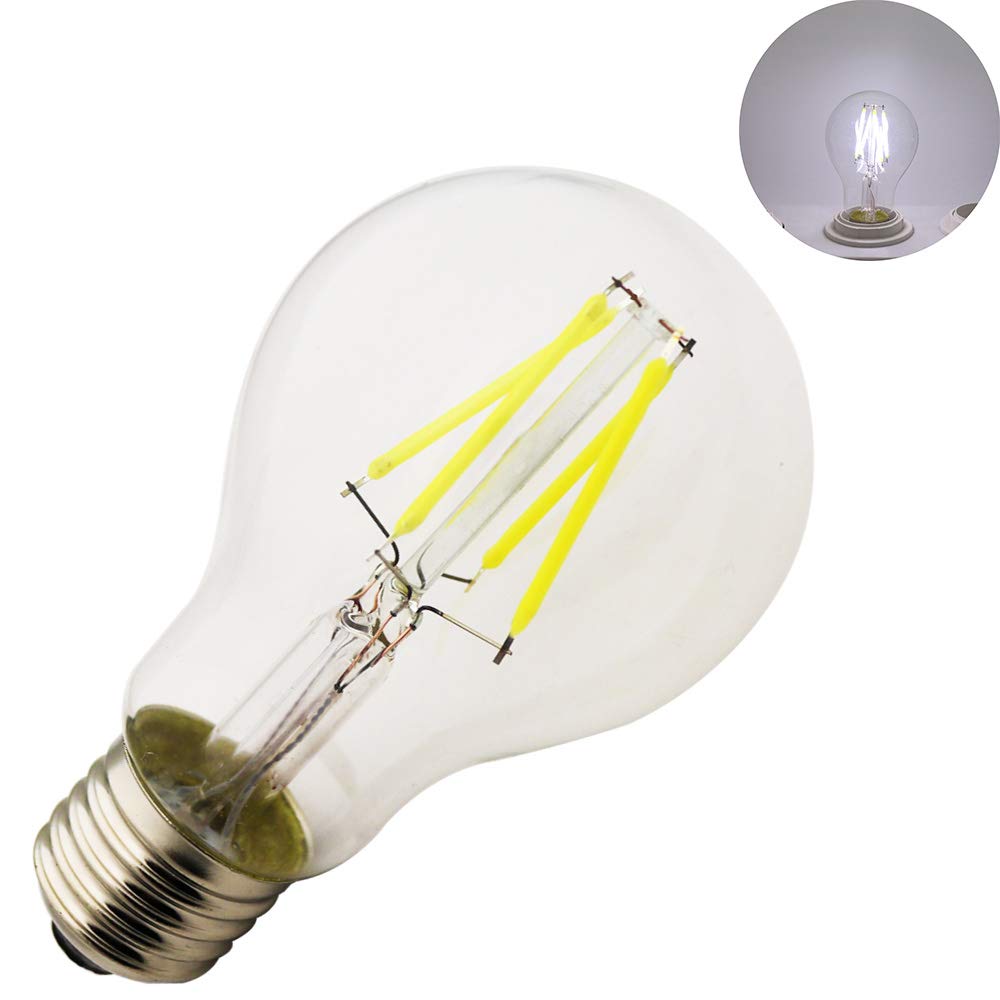 Vintage A60 A19 Led Edison Filament Light Globe Bulbs Light Bulb Lamp NO Dimmable 4W 6000K 1PCS Cold