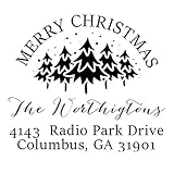 Christmas Address Label Stamp Custom Merry Christmas Stamp Self Inking Return Address Mail Stamper P