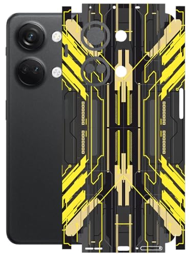 Image of AtOdds - Full Body Back Screen Guard Protector Film - Lamination Wrap Skin Sticker Compatible with ONEPLUS NORD 3 (5G) | Scratchproof Matte Finish (Cyber Yellow)