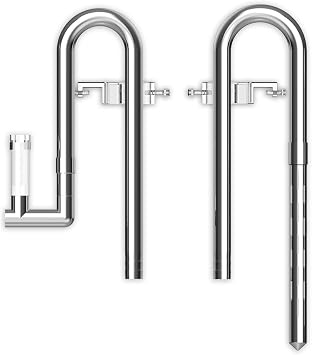 FZONE Stainless Steel Lily Pipes, Upgraded Outflow with Surface Skimmer and Detachable 4.3" Extension Pipe 1/2" ID 12mm
