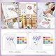 ShipeeKin 4x Aquarellpapier 290x210mm Aquarell Ausmalbuch Wasserfarben-Ausmalblock Mal-Block-Set, mit Farben und Pinsel (Blume)