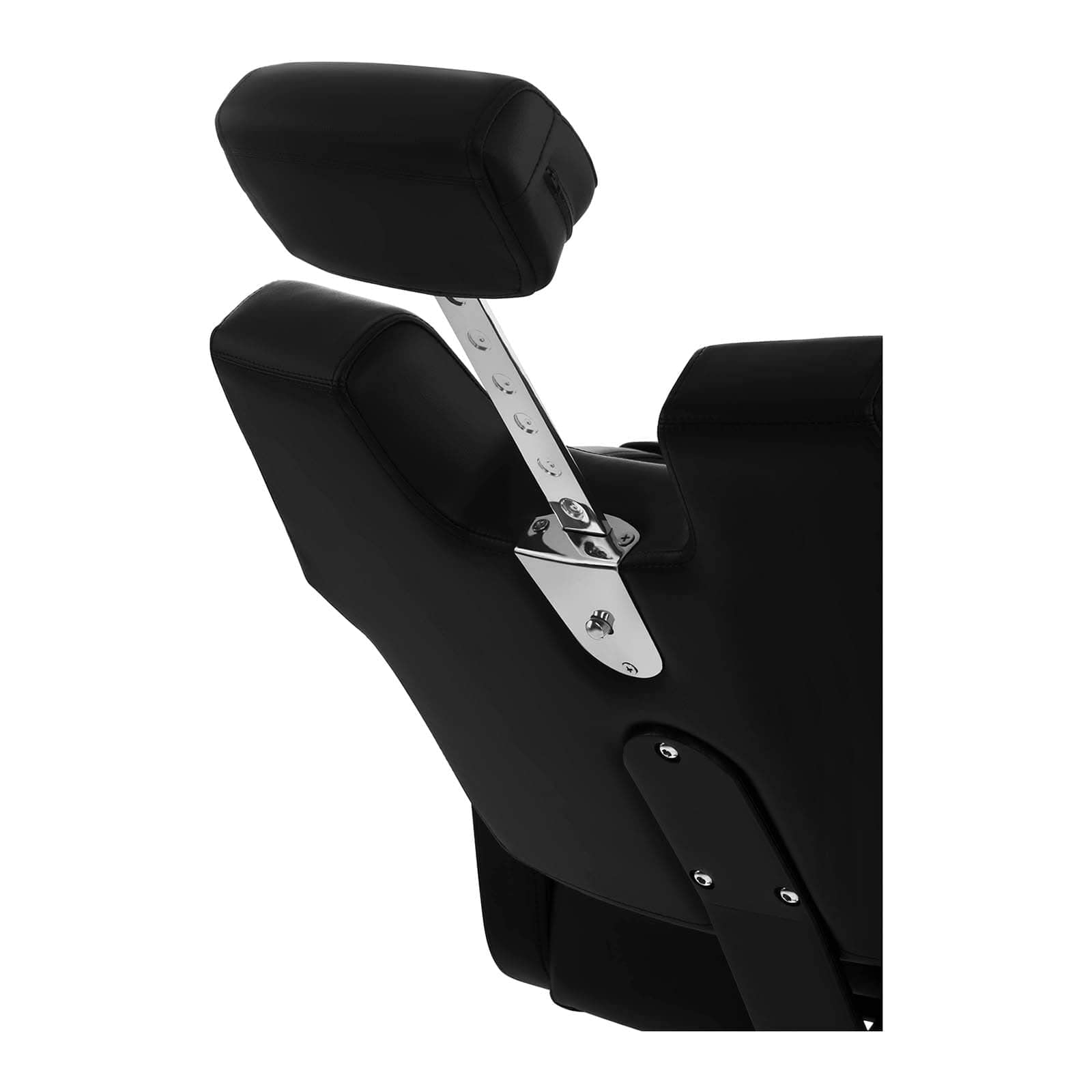 Physa Friseurstuhl Turin Black pneumatisch höhenverstellbar (57 – 64 cm) Sitzhöhe, 500 x 490 mm Sitzfläche, ECO-Leder, Stahlgestell,360° drehbar, Fußstütze Schwarz Friseursessel Friseureinrichtung