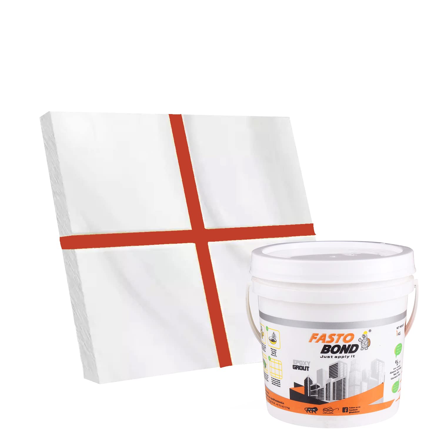 Fastobond Epoxy Grout For Tiles - 1 Kg - Tera Red Color Epoxy Tile Grout_Fastobond | 3 components only | Premixed Filler for uniform finish (B091Q6WKBR) Amazon Price History, Amazon Price Tracker