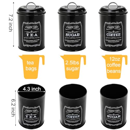yarlung-Metal-Bread-Box-with-3-Kitchen-Canisters-Set-Large-Black-Farmhouse-Bread-Tin-for-Kitchen-Countertop-Coffee-Tea-Sugar-Canister-with-Lid-for-Pantry-Organizer-Home-Storage yarlung Metal Bread Box with 3 Kitchen Canisters Set Large Black Farmhouse Bread Tin for Kitchen Countertop Coffee Tea Sugar Canister with Lid for Pantry Organizer Home Storage