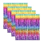 AYHYHLJZJ Lot De 4 Rideau Paillette Anniversaire 1M x 2M, Rideau Frangé Métallique Scintillant, Rideau Décoratif pour Fête, Mariage, Fond Photo, Decoration Anniversaire Pratique Et Réutilisable