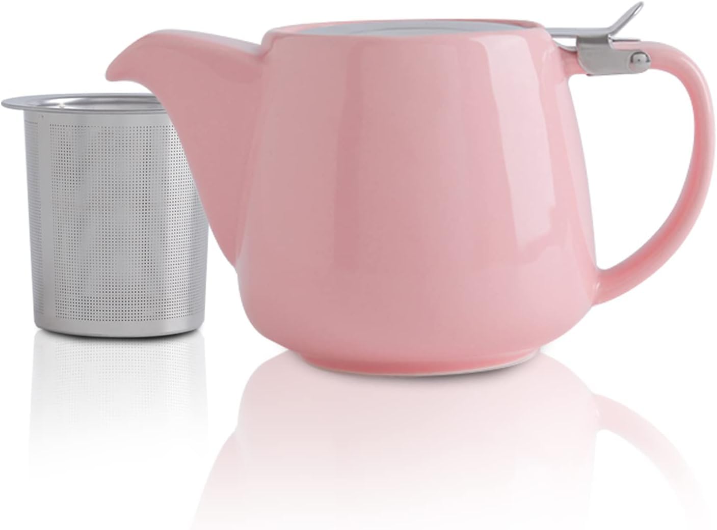 VIVILINEN Porzellan Teekanne Keramik Handgefertigt 18/8 Edelstahlsieb Edelstahl Feinmaschiger Infuser mit Filter