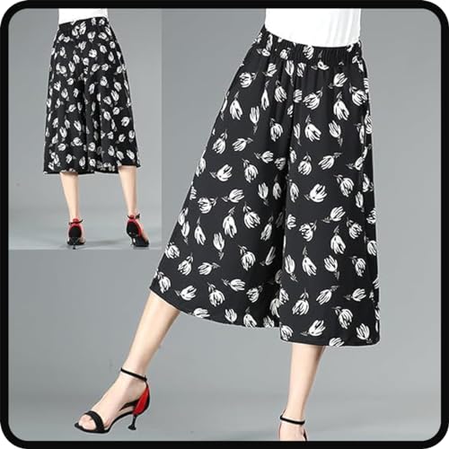 Generic Tyracharm Culottes, Curvyflair-High Waist Wide Leg Culottes, Women's High Elastic Waist Pleated Wide Leg Culottes4