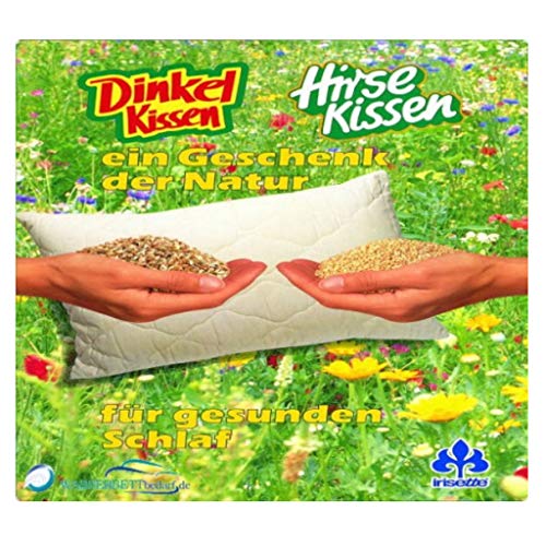 Hirsekissen Irisette mit Baumwoll-Perkal Bezug 40×80 cm