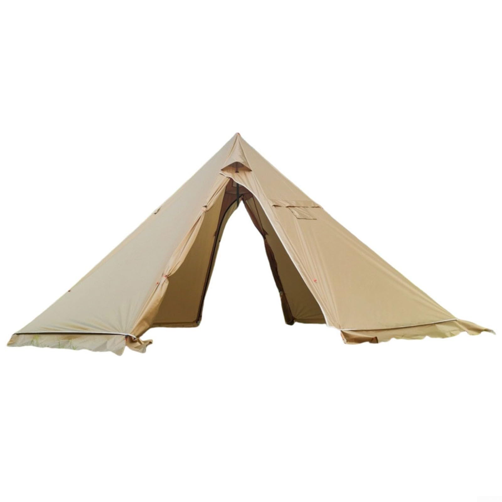 Stufa a legna a forma di piramide, 5 m, antivento, con presa antifumo, telaio in alluminio leggero, grigio bianco