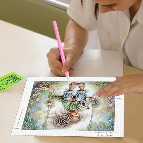 Image of AiYuanzsh 5D Special Shape Diamond Art Kits for Beginners, Swing Diamond Art Painting Kits for Adults, Crystal Rhinestones Diamond Art Painting for Home Wall Decoration Gift 12x12 inch