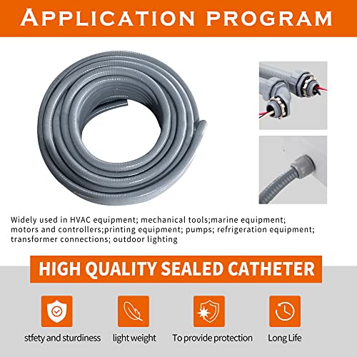 6Pack, 1/2" Liquid Tight Connector Non-Metallic Electrical Conduit Fittings,Pvc Flexible Conduit Connector,Ul Listed,Works With A Variety Of Electrical Enclosures And Hubs(4 Pcs180D+2 Pcs90D) #TOP5