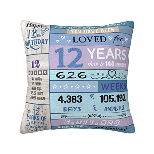 12 Year Old Girl Gifts 12Th Birthday Decorations For Girls Gifts For 12 Year Old Girl Birthday Gifts For 12 Year Old Girls Gift Ideas 12 Year Old Girl Gifts For Birthday Throw Pillow Covers 18X18 Inch #TOP3