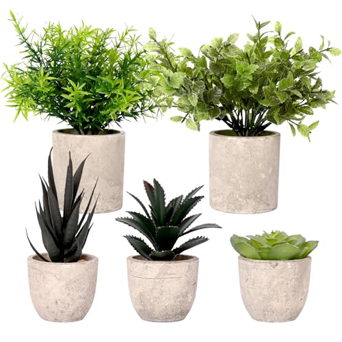 Fake Plants Set Artificial Plants Indoor Potted Plants for Home Shelf Decor Office Room Coffee Desk (Green 5p) - Cosy Home Interiors Fake Plants Set Artificial Plants Indoor Potted Plants for Home Shelf Decor Office Room Coffee Desk (Green 5p)