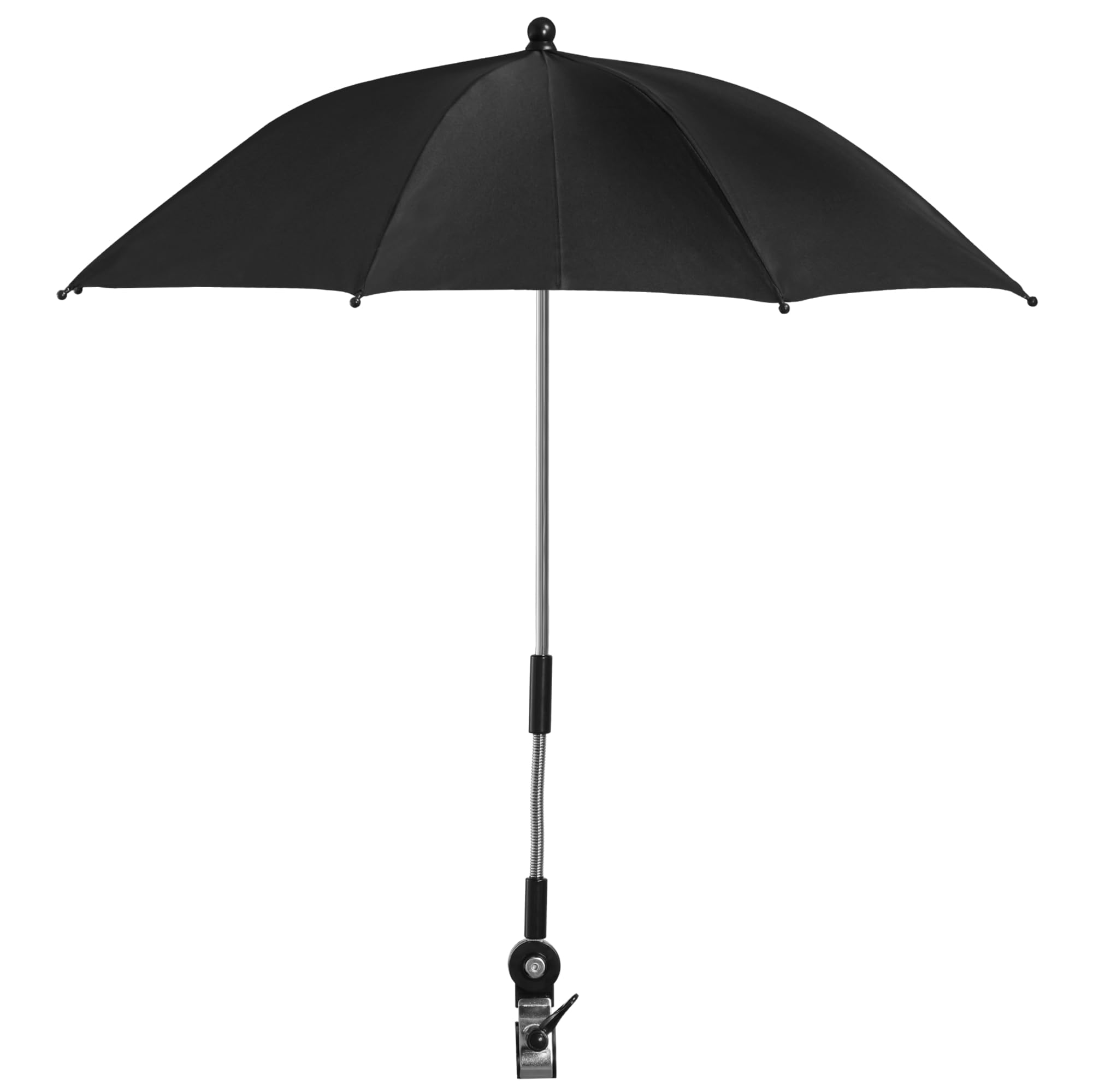 JEMIDI Sombrilla Silla Playa - Sombrilla Playa Plegable UV 50+ con Soporte para Tumbona Balcón Terraza - Sombrillas para Patio con Gancho - Parasol para Silla de Playa - Negro