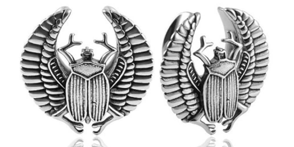 So SceneWinged Scarab Beetle Saddle Spreader Ear Plug Ear Gauge