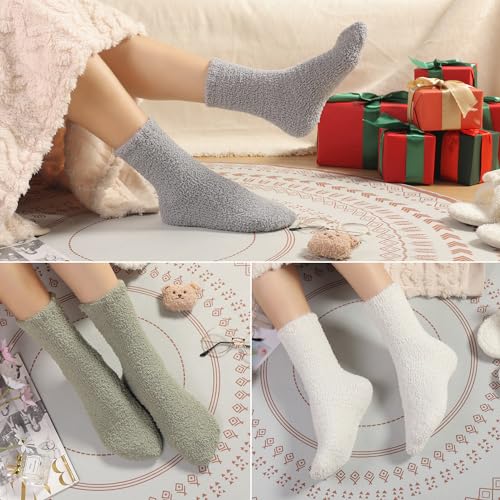 Blu Ninfee Kuschelsocken Damen Flauschige Kuschel Socken 6 Paar, Dicke Weiche Bettsocken Schlafsocken Mädchen, Warm Winter Flauschsocken Kuschelige Socken