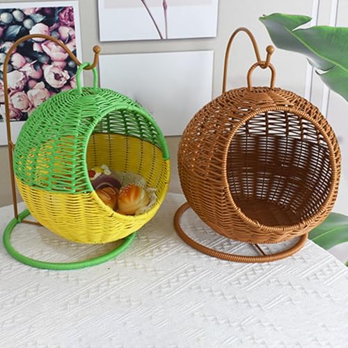 Image of CLUB BOLLYWOOD Handwoven Fruit Basket Woven Fruit Holder for Organizing Kitchen Room Brown|Home & Garden | Home D?cor | Baskets'| Baskets'| Baskets'|1 Woven Fruit Basket
