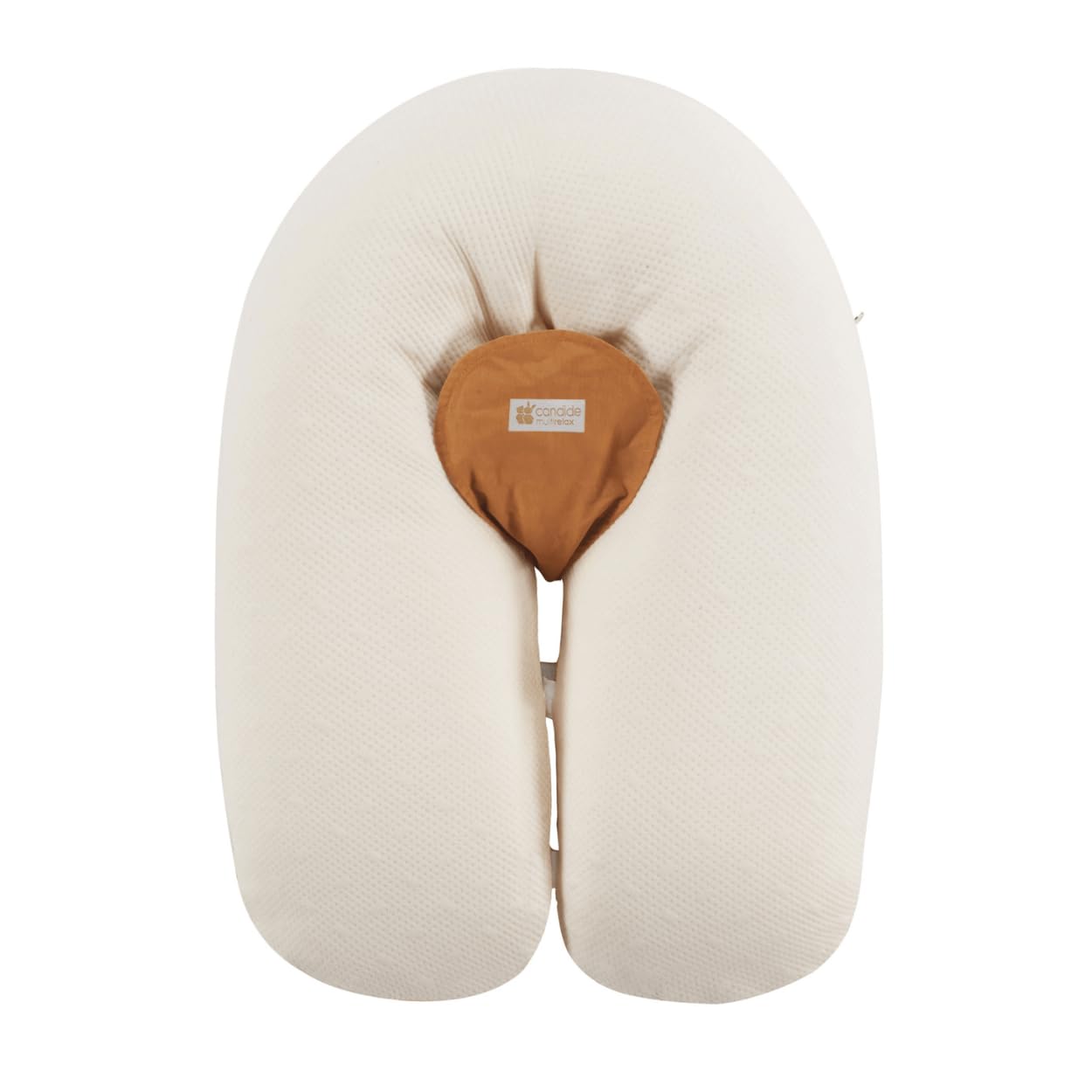 CANDIDE - Coussin De Grossesse - Coussin d'Allaitement - Coussin De Maternité - Transat Bébé - Multirelax - Coton Bio GOTS - 3-9kg - Déhoussable - Fabriqué en France - 69x44x14cm (Beige)