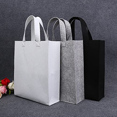 Sac en feutre de laine blanc x3 pour document et courses du quotidien