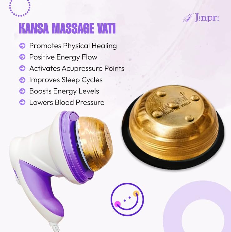 Jinpri Kansya Foot Massager for Pain Relief & Relaxation β Electric Foot Therapy Machine with Interchangeable Heads for Improved Circulation & Stress Relief (White & Purple) 2