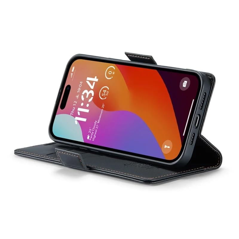 Image of ClickCase for Oneplus 11R 5G Premium PU Leather Wallet Case Flip Cover with [RFID Blocking][Card Holder][Stand Function] Shockproof Magnetic Flip Cover for Oneplus 11R 5G (Black)