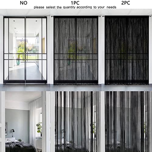 HSYLYM Door Curtain Window Curtains Door Decorations Room Dividers Decorations for Room,Doorways,Wall,Closet,Party and Furniture,One Piece Design,W79 xL79,Black - Image 3