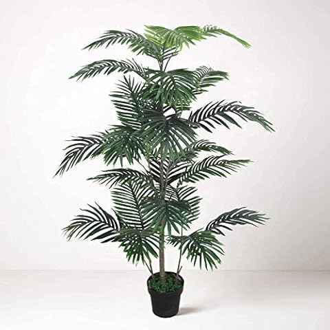 Tradala 4’ 11" Lush Artificial Tree Palm 150cm / 4ft 11" Tall with Real Wood Trunk - For Home Living Room Indoors Cover
