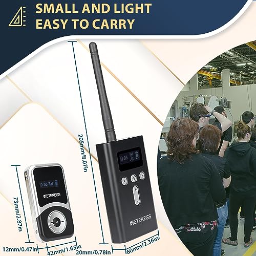 Retekess T130S Sistema de Traducción para Iglesia, Sistema de Audición Asistida con Auriculares D-Shaped para Ambos Oídos, Alcance 100m, Estuche de Carga para 32 Dispositivos, 1 Transmisor y 20 Receptores miniatura 3
